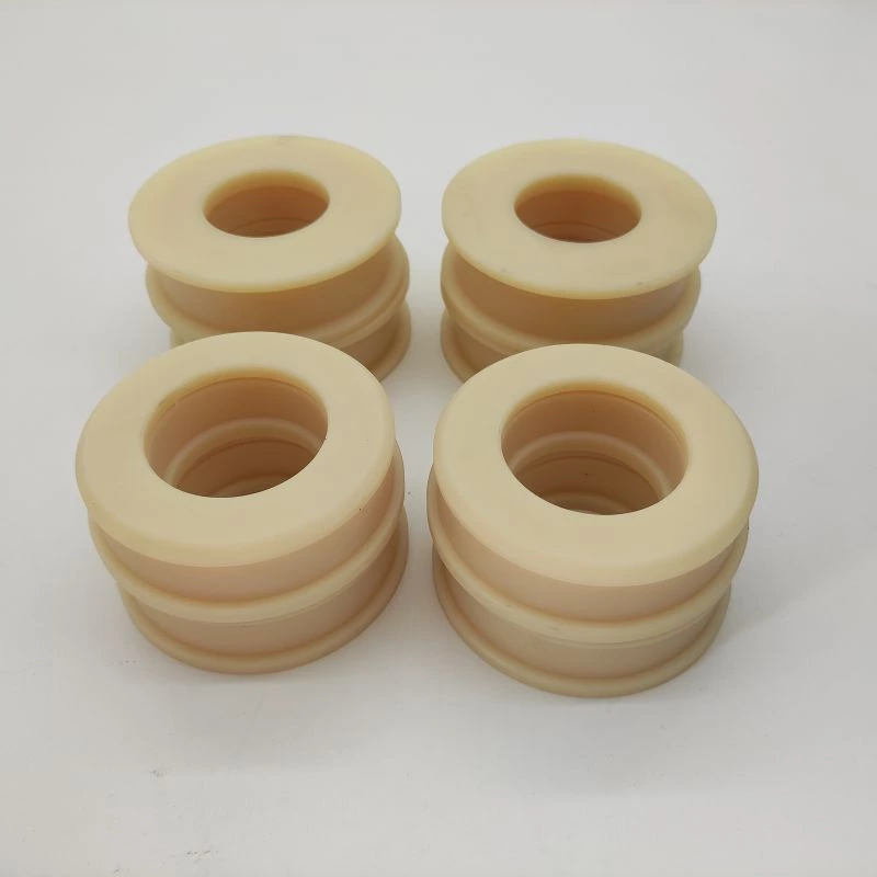 Custom Cnc Machining Nylon Bearing Sleeve / Bush Abs Plastic Bushing With Flange
