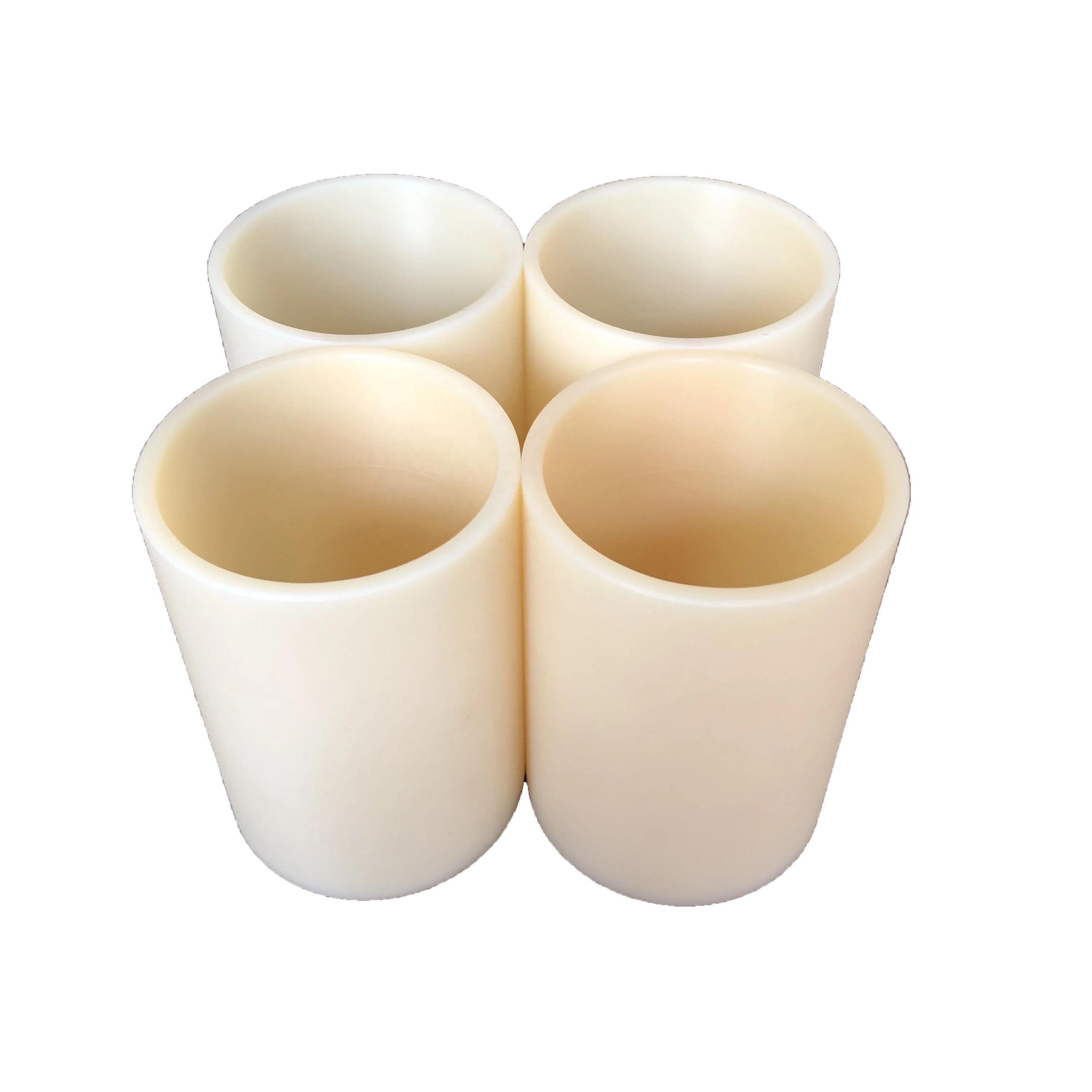 Custom Cnc Machining Nylon Bearing Sleeve / Bush Abs Plastic Bushing With Flange