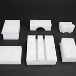Custom hdpe plastic block wear parts uhmwpe block plastic flanged bushings Slide track delrin cnc plastic parts