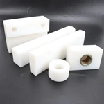Custom hdpe plastic block wear parts uhmwpe block plastic flanged bushings Slide track delrin cnc plastic parts